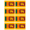 Drapeau Sri Lanka (8 stickers - 9.5 x 6.3 cm) - Sticker/autocollant