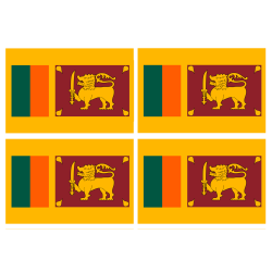 Drapeau Sri Lanka (4 stickers - 9.5 x 6.3 cm) - Sticker/autocollant