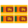 Drapeau Sri Lanka (4 stickers - 9.5 x 6.3 cm) - Sticker/autocollant