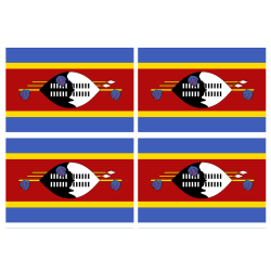 Drapeau Swaziland (4 stickers - 9.5 x 6.3 cm) - Sticker/autocollant