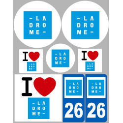 Département 26 la Drôme (8 autocollants variés) - Sticker/autocolla