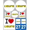 Département 27 de l'Eure (8 autocollants variés) - Sticker/autocolla