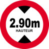 hauteur de passage maximum 2.90m - 5cm - Sticker/autocollant