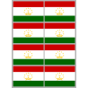 Drapeau Tadjikistan (8 stickers - 9.5 x 6.3 cm) - Sticker/autocollant