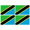 Drapeau Tanzanie (4 stickers - 9.5 x 6.3 cm) - Sticker/autocollant