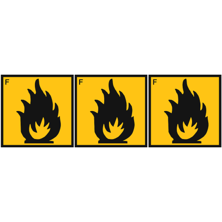 Facilement inflammable (3 fois 5x5cm) - Sticker/autocollant