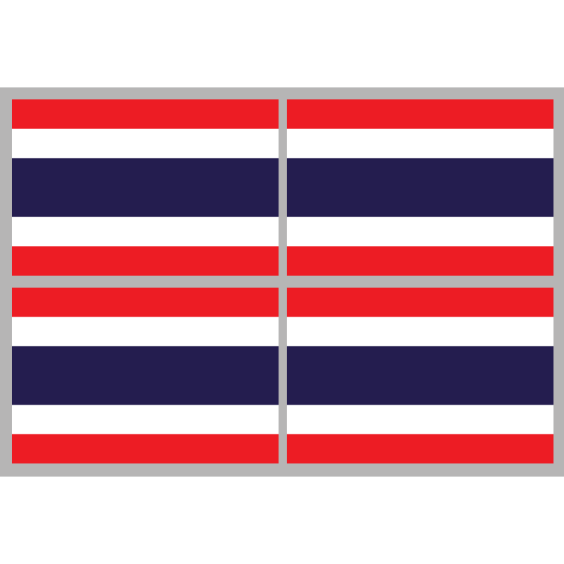 Drapeau Thaïlande (4 stickers - 9.5 x 6.3 cm) - Sticker/autocollant