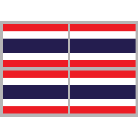 Drapeau Thaïlande (4 stickers - 9.5 x 6.3 cm) - Sticker/autocollant