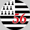 Bretagne 56 (10cm de diamètre) - Sticker/autocollant