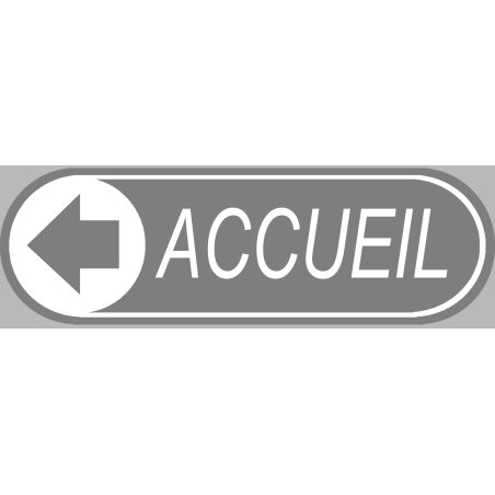 Accueil gris directionnel gauche (19x6cm) - Sticker/autocollant