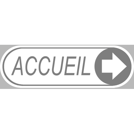 Accueil blanc directionnel droite (19x6cm) - Sticker/autocollant