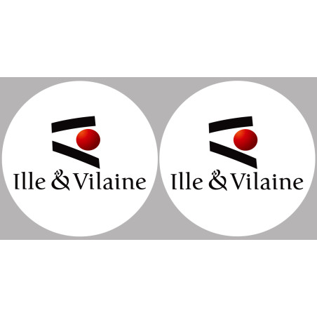 Département 35 d'Ille et Vilaine (2 fois 10cm) - Sticker/autocollant