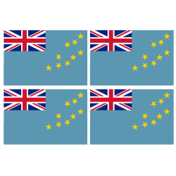 Drapeau Tuvalu (4 stickers - 9.5 x 6.3 cm) - Sticker/autocollant