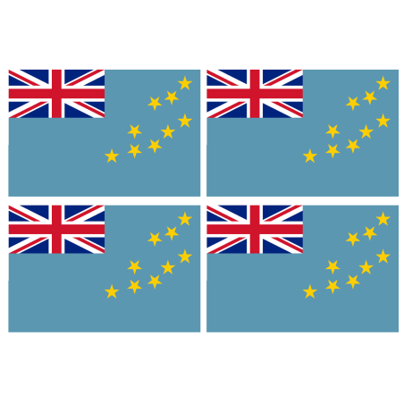 Drapeau Tuvalu (4 stickers - 9.5 x 6.3 cm) - Sticker/autocollant