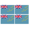 Drapeau Tuvalu (4 stickers - 9.5 x 6.3 cm) - Sticker/autocollant