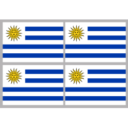 Drapeau Uruguay (4 stickers - 9.5 x 6.3 cm) - Sticker/autocollant