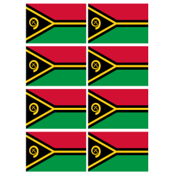 Drapeau Vanuatu (8 stickers - 9.5 x 6.3 cm) - Sticker/autocollant