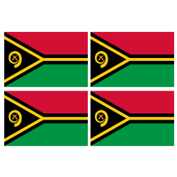 Drapeau Vanuatu (4 stickers - 9.5 x 6.3 cm) - Sticker/autocollant