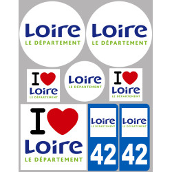 Département 42 la Loire (8 autocollants variés) - Sticker/autocollan