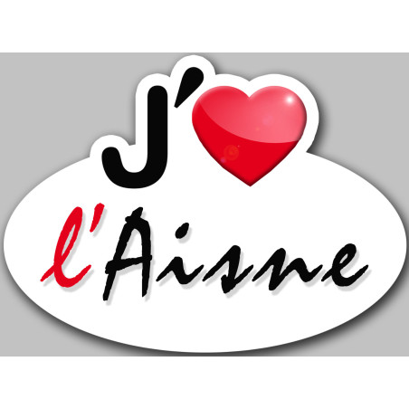 j'aime l'Aisne (5x3.7cm) - Sticker/autocollant