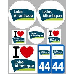 Département 44 la Loire Atlantique (8 autocollants variés) - Sticker