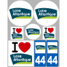 Département 44 la Loire Atlantique (8 autocollants variés) - Sticker