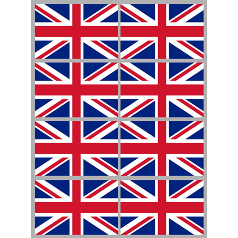 Drapeau Grande Bretagne (8 fois 9.5x6.3 cm) - Sticker/autocollant