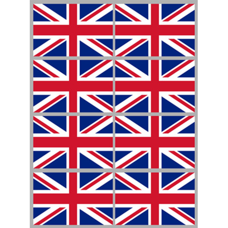 Drapeau Grande Bretagne (8 fois 9.5x6.3 cm) - Sticker/autocollant