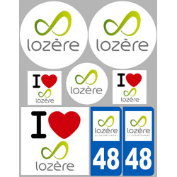 Département 48 la Lozère (8 autocollants variés) - Sticker/autocoll