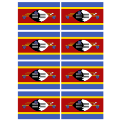 Drapeau Swaziland (8 stickers - 9.5 x 6.3 cm) - Sticker/autocollant