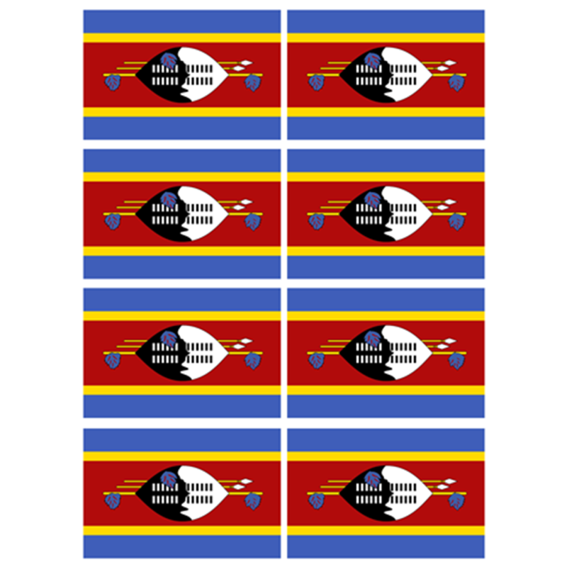 Drapeau Swaziland (8 fois 9.5 x 6.3 cm) - Sticker/autocollant