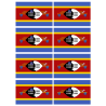 Drapeau Swaziland (8 fois 9.5 x 6.3 cm) - Sticker/autocollant