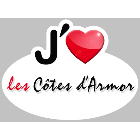 j'aime les Côtes-d'Armor (5x3.7cm) - Sticker/autocollant