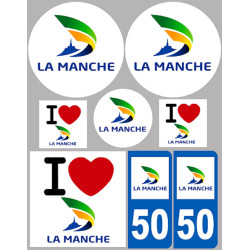 Département 50 la Manche (8 autocollants variés) - Sticker/autocolla