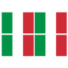 Drapeau Italie (4 fois 9.5 x 6.3 cm) - Sticker/autocollant