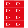 Drapeau Turquie (8 fois 9.5x6.3cm) - Sticker/autocollant