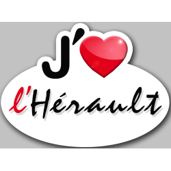 j'aime l'Hérault (5x3.7cm) - Sticker/autocollant