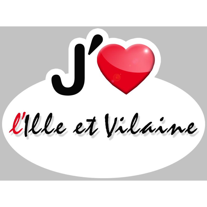 j'aime l'Ille-et-Vilaine (5x3.7cm) - Sticker/autocollant