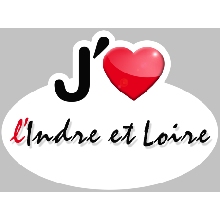 j'aime l'Indre-et-Loire (5x3.7cm) - Sticker/autocollant