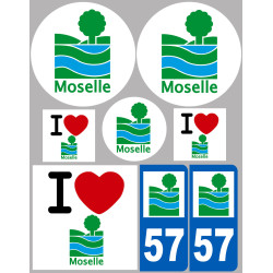 Département 57 la Moselle (8 autocollants variés) - Sticker/autocoll