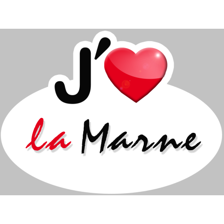 j'aime la Marne (5x3.7cm) - Sticker/autocollant