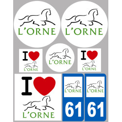 Département 61 l'Orne (8 autocollants variés) - Sticker/autocollant