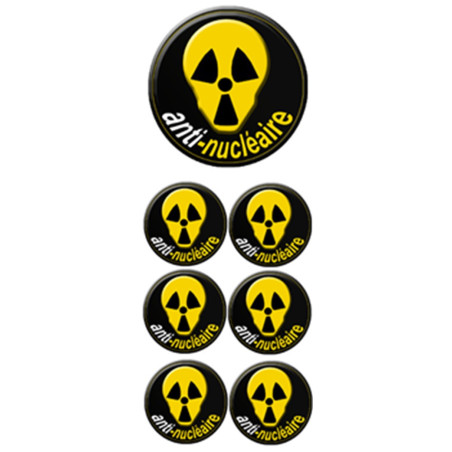 anti-nucleaire - 1fois 10cm 6fois 5cm - Sticker/autocollant