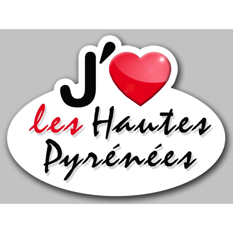 j'aime les Hautes-Pyrénées (5x3.7cm) - Sticker/autocollant