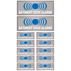 Bâtiment sous protection (2 fois 15x6cm / 10 fois 7x2.5cm) - Sticker/