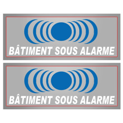 Bâtiment sous protection (2 fois 15x6cm) - Sticker/autocollant