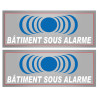 Bâtiment sous protection (2 fois 15x6cm) - Sticker/autocollant