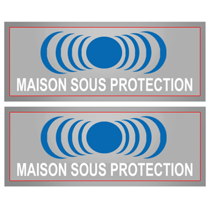 Maison sous protection (2 fois 15x6cm) - Sticker/autocollant