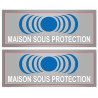 Maison sous protection (2 fois 15x6cm) - Sticker/autocollant