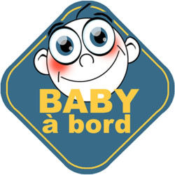 Sticker / autocollant : Baby a bord garçon - 10cm